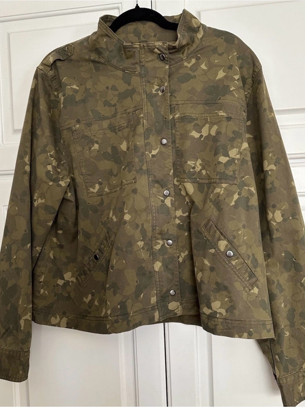 Garnet Hill Olive Camo Utility Jacket